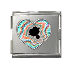 Fractal Abstract Background Mega Link Heart Italian Charm (18mm)