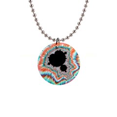 Fractal Abstract Background 1  Button Necklace by Ravend