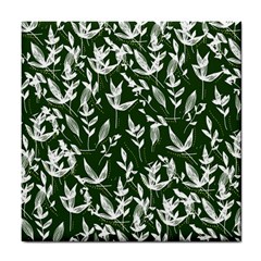 Leaves Pattern Wallpaper Watercolor Tile Coaster by Ravend