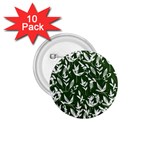 Leaves Pattern Wallpaper Watercolor 1.75  Buttons (10 pack) Front