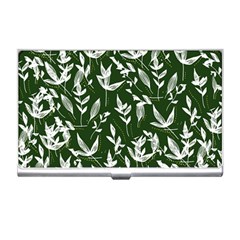 Leaves Pattern Wallpaper Watercolor Business Card Holder by Ravend