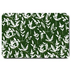 Leaves Pattern Wallpaper Watercolor Large Doormat by Ravend