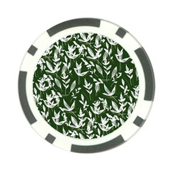 Leaves Pattern Wallpaper Watercolor Poker Chip Card Guard (10 Pack) by Ravend