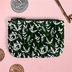 Leaves Pattern Wallpaper Watercolor Mini Coin Purse by Ravend