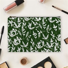 Leaves Pattern Wallpaper Watercolor Cosmetic Bag (large) by Ravend