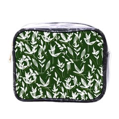 Leaves Pattern Wallpaper Watercolor Mini Toiletries Bag (one Side) by Ravend