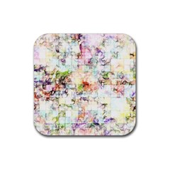 Dirt Puzzle Scrap Book Background Rubber Coaster (square) by Ravend