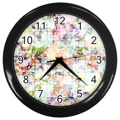 Dirt Puzzle Scrap Book Background Wall Clock (black) by Ravend