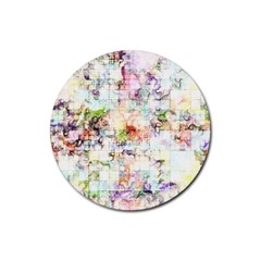 Dirt Puzzle Scrap Book Background Rubber Round Coaster (4 Pack) by Ravend