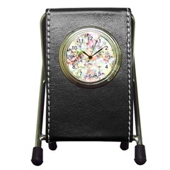 Dirt Puzzle Scrap Book Background Pen Holder Desk Clock by Ravend