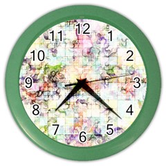 Dirt Puzzle Scrap Book Background Color Wall Clock by Ravend