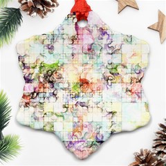 Dirt Puzzle Scrap Book Background Ornament (snowflake) by Ravend