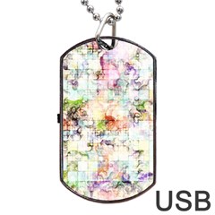 Dirt Puzzle Scrap Book Background Dog Tag Usb Flash (one Side) by Ravend