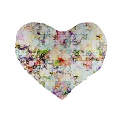 Dirt Puzzle Scrap Book Background Standard 16  Premium Heart Shape Cushions by Ravend