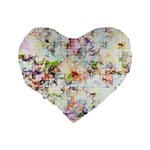 Dirt Puzzle Scrap Book Background Standard 16  Premium Heart Shape Cushions Back