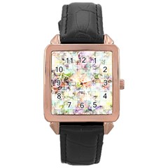 Dirt Puzzle Scrap Book Background Rose Gold Leather Watch  by Ravend