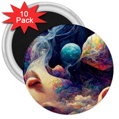 Quantum Physics Dreaming Lucid 3  Magnets (10 Pack)  by Ravend