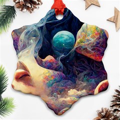 Quantum Physics Dreaming Lucid Snowflake Ornament (two Sides) by Ravend