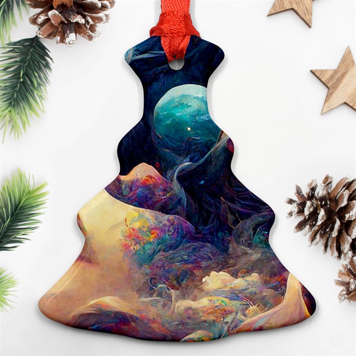 Quantum Physics Dreaming Lucid Christmas Tree Ornament (Two Sides)