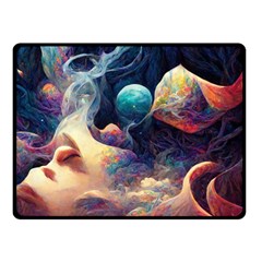 Quantum Physics Dreaming Lucid Double Sided Fleece Blanket (small) by Ravend