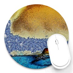 Abstract Painting Art Texture Round Mousepad by Ravend