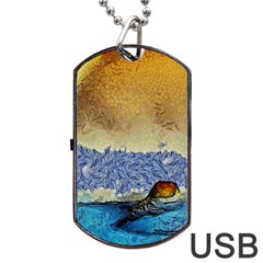 Abstract Painting Art Texture Dog Tag Usb Flash (two Sides) by Ravend