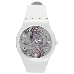 Abstract Background Watercolor Round Plastic Sport Watch (m) by Ravend