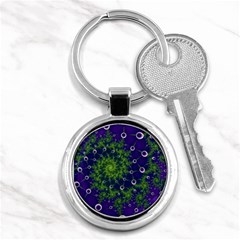 Fractal Spiral Abstract Background Key Chain (round) by Ravend