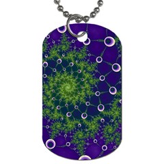 Fractal Spiral Abstract Background Dog Tag (two Sides) by Ravend