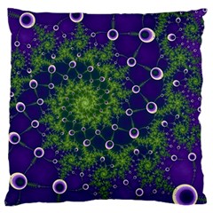 Fractal Spiral Abstract Background Large Flano Cushion Case (two Sides) by Ravend