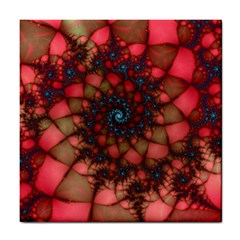 Fractals Abstract Art Red Spiral Tile Coaster by Ravend