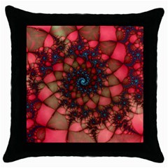 Fractals Abstract Art Red Spiral Throw Pillow Case (black) by Ravend