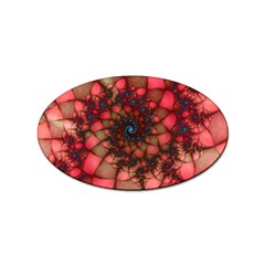 Fractals Abstract Art Red Spiral Sticker (oval)