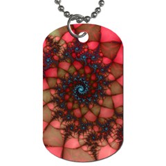 Fractals Abstract Art Red Spiral Dog Tag (one Side) by Ravend