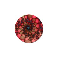 Fractals Abstract Art Red Spiral Golf Ball Marker (4 Pack) by Ravend