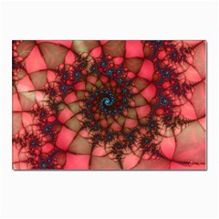 Fractals Abstract Art Red Spiral Postcards 5  X 7  (pkg Of 10) by Ravend