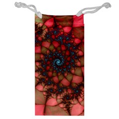 Fractals Abstract Art Red Spiral Jewelry Bag by Ravend