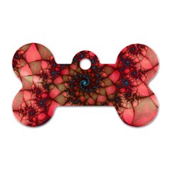 Fractals Abstract Art Red Spiral Dog Tag Bone (one Side) by Ravend