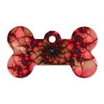 Fractals Abstract Art Red Spiral Dog Tag Bone (Two Sides) Front