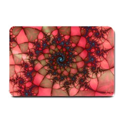 Fractals Abstract Art Red Spiral Small Doormat by Ravend