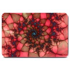 Fractals Abstract Art Red Spiral Large Doormat by Ravend