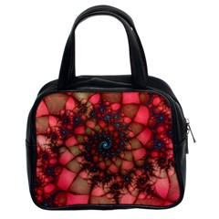 Fractals Abstract Art Red Spiral Classic Handbag (two Sides) by Ravend