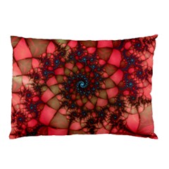 Fractals Abstract Art Red Spiral Pillow Case by Ravend