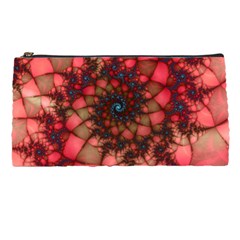 Fractals Abstract Art Red Spiral Pencil Case by Ravend