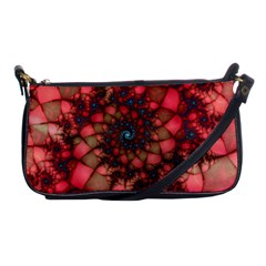 Fractals Abstract Art Red Spiral Shoulder Clutch Bag by Ravend