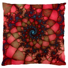 Fractals Abstract Art Red Spiral Large Cushion Case (one Side) by Ravend