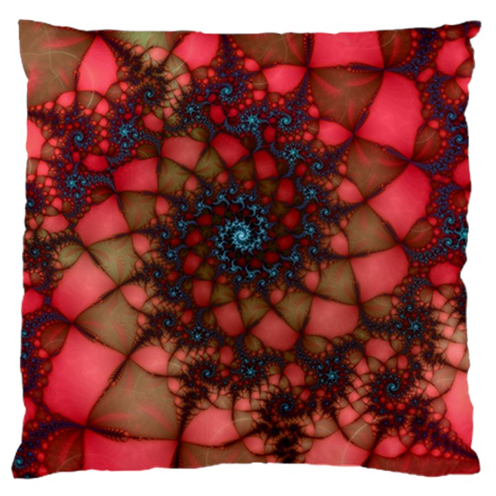 Fractals Abstract Art Red Spiral Large Cushion Case (One Side)