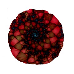 Fractals Abstract Art Red Spiral Standard 15  Premium Round Cushions by Ravend