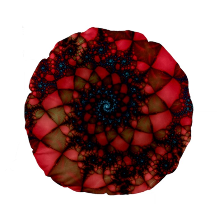 Fractals Abstract Art Red Spiral Standard 15  Premium Round Cushions