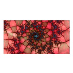 Fractals Abstract Art Red Spiral Satin Shawl 45  X 80  by Ravend